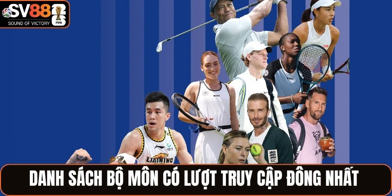 Danh sách bộ môn có lượt truy cập đông nhất