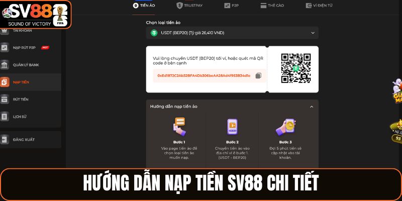 Hướng dẫn nạp tiền SV88 chi tiết